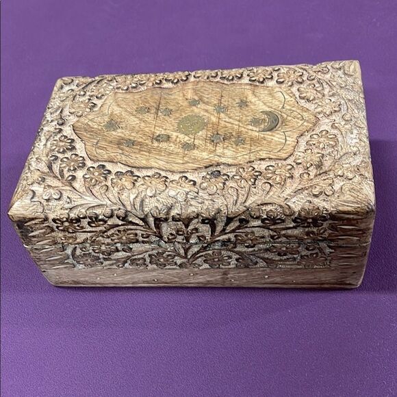 Intricately Carved Wooden Box - Picture 1 of 10